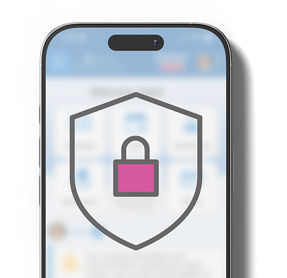 Security icon on mobile phone